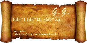 Góliáth Géza névjegykártya